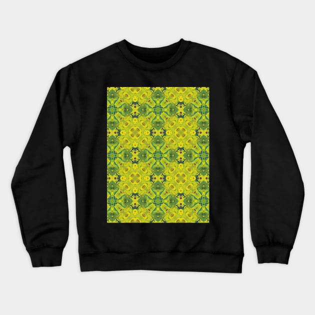 Pea Green and Dark Green Cross Shaped Pattern - WelshDesignsTP004 Crewneck Sweatshirt by WelshDesigns